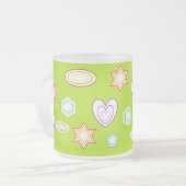 Olive colour Shapes mug Matglas Koffiemok (Voorkant links)