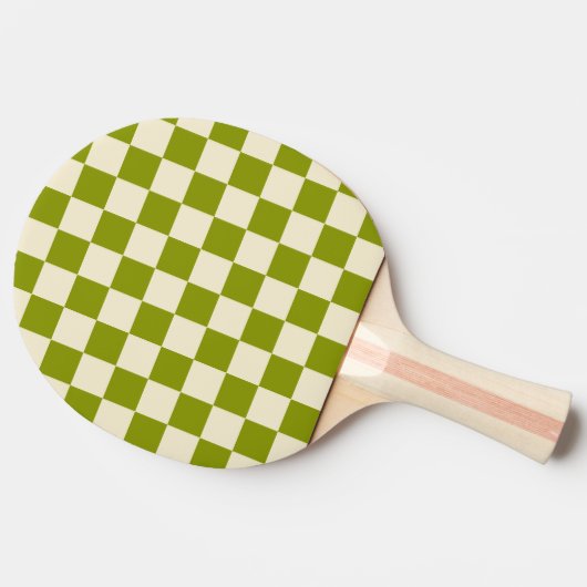 Olive & Cream Checker Tafeltennisbatje (Zijkant)