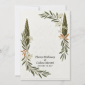 Olive & Cypress Botanische Elegante Save the Date Kaart (Achterkant)