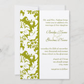 Olive Damask Wedding Invitations Kaart (Voorkant)