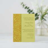 Olive Damask Wedding Invitations nog donkerder Kaart (Staand voorkant)