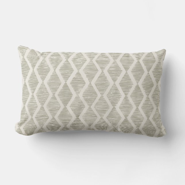 Olive Diamond Geometric Minimalist Throw Pillow Kussen (Voorkant)