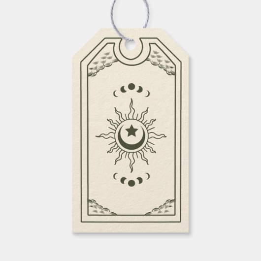Olive Elegant Gothic Tarot Bruiloft Dank u Cadeaulabel (Achterkant)