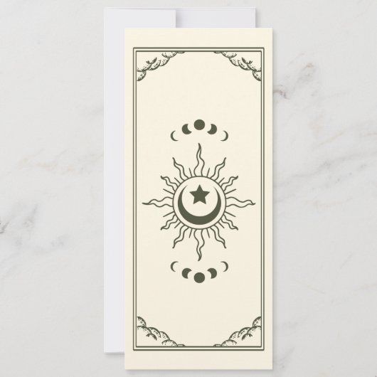 Olive Elegant Mystical Tarot Card Sla de datum op Kaart (Achterkant)