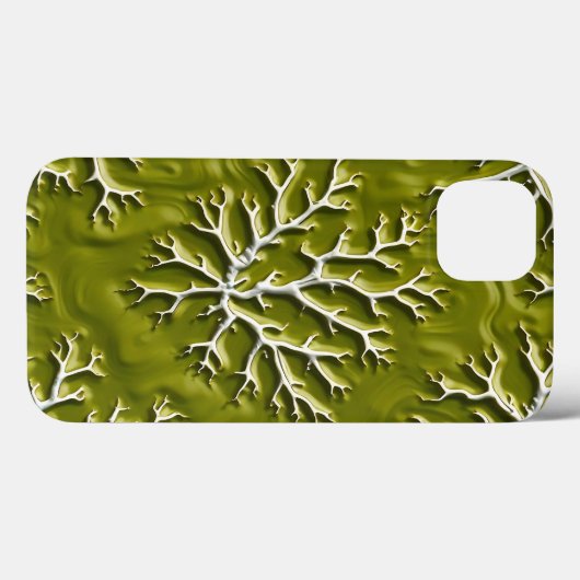 Olive Embossed Branch iPhone Case Style (Achterkant (horizontaal))