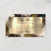 Olive Emerald Green Glitter Waterverf Gold Foil Visitekaartje (Achterkant)