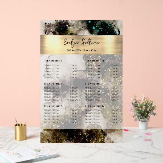 Olive Emerald Green Waterverf prijslijst Acryl Bord (Huwelijk)