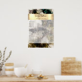 Olive Emerald Green Waterverf prijslijst Poster (Keuken)