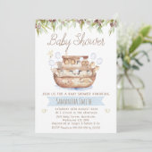 Olive en Wood Noah's Ark Boys Baby shower Kaart (Staand voorkant)