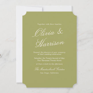 Olive Estate Calligraphy Wedding Invitation Kaart