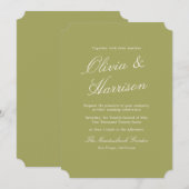 Olive Estate Calligraphy Wedding Invitation Kaart (Voorkant / Achterkant)