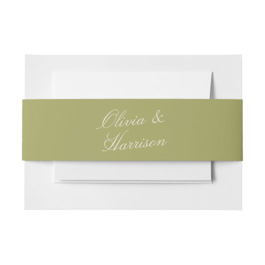 Olive Estate Calligraphy Wedding Uitnodigingen Wikkel (Voorkant Voorbeeld)