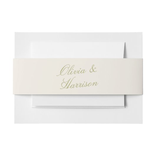 Olive Estate Calligraphy Wedding Uitnodigingen Wikkel (Voorkant Voorbeeld)