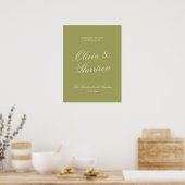 Olive Estate Kalligrafie Huwelijks Welkom Poster (Keuken)