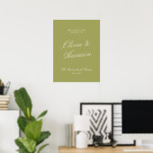 Olive Estate Kalligrafie Huwelijks Welkom Poster (Thuiskantoor)