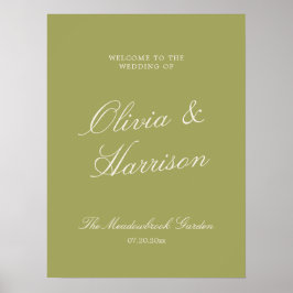Olive Estate Kalligrafie Huwelijks Welkom Poster