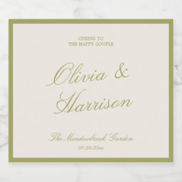 Olive Estate Wedding Sparkling Wine Label Wijnetiket