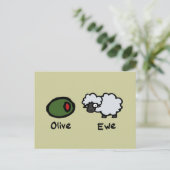 Olive Ewe Briefkaart (Staand voorkant)