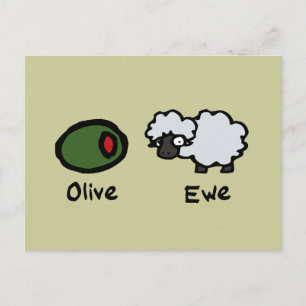 Olive Ewe Briefkaart