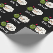 Olive Ewe Funny Love Pun Dark BG Cadeaupapier (Hoek)