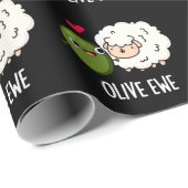 Olive Ewe Funny Love Pun Dark BG Cadeaupapier (Rol Hoek)
