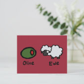 Olive Ewe (ik hou van je) Briefkaart (Staand voorkant)