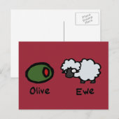 Olive Ewe (ik hou van je) Briefkaart (Voorkant / Achterkant)