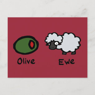 Olive Ewe (ik hou van je) Briefkaart