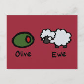 Olive Ewe (ik hou van je) Briefkaart (Voorkant)