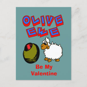 Olive Ewe, ik hou van je Cartoon Valentijn Briefka Briefkaart