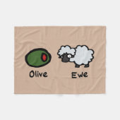 Olive Ewe (ik hou van je) Fleece Deken (Voorkant (Horizontaal))