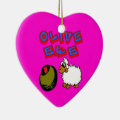 Olive Ewe, ik hou van je Keramisch Ornament (Rechts)