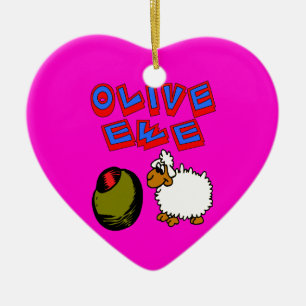Olive Ewe, ik hou van je Keramisch Ornament
