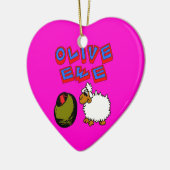 Olive Ewe, ik hou van je Keramisch Ornament (Links)