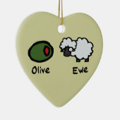 Olive Ewe Keramisch Ornament (Rechts)
