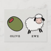 Olive Ewe Love Puns Briefkaart (Voorkant)