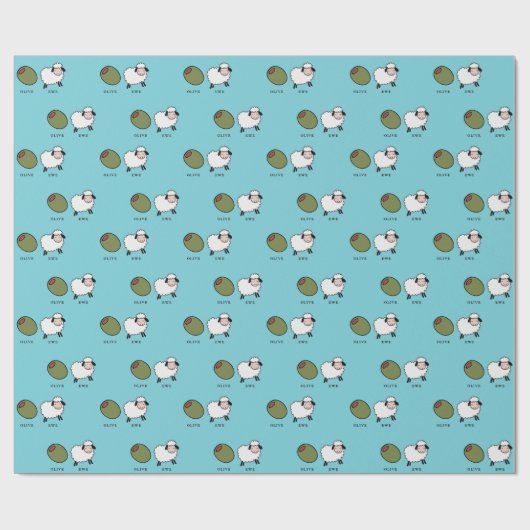 Olive Ewe Love Puns Cadeaupapier (Vlak)