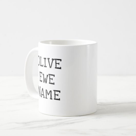 Olive Ewe Love Puns Koffiemok (Voorkant links)