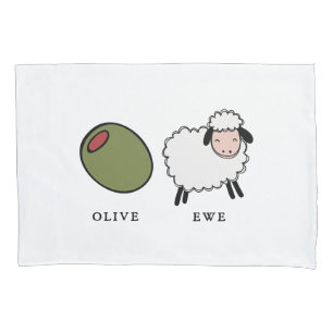 Olive Ewe Love Puns Kussensloop