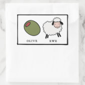 Olive Ewe Love Puns Rechthoekige Sticker (Tas)