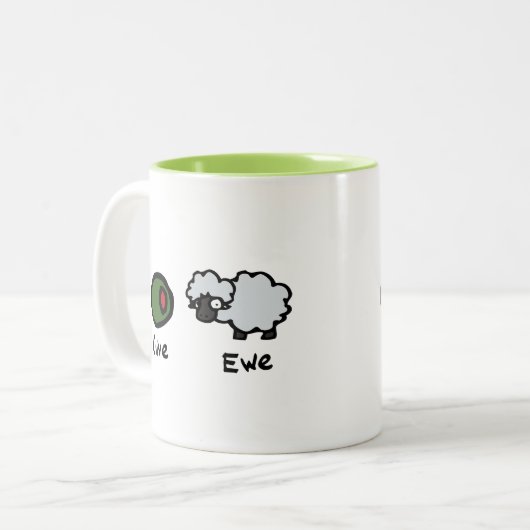 Olive Ewe Tweekleurige Koffiemok (Voorkant links)