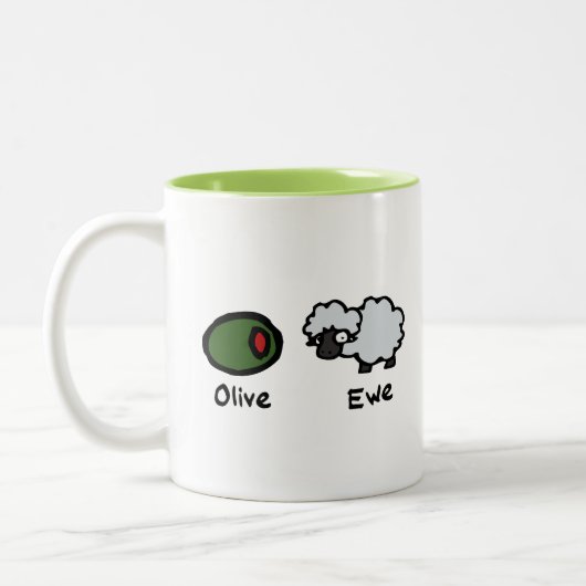 Olive Ewe Tweekleurige Koffiemok (Links)