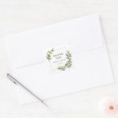 Olive filialen lijst bruiloft bedankt vierkante sticker (Envelop)