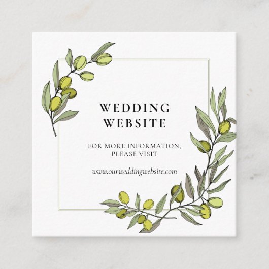 Olive filialen lijst bruiloft informatiekaartje (Voorkant)