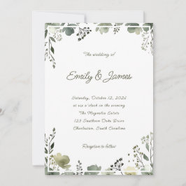 Olive Floral Wedding Kaart