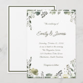 Olive Floral Wedding Kaart (Voorkant / Achterkant)