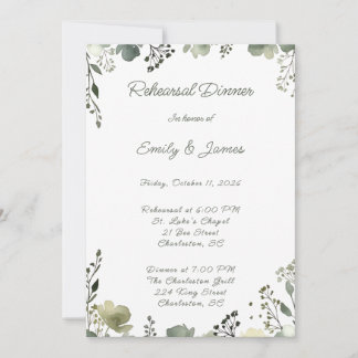 Olive Floral Wedding Kaart