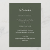 Olive Floral Wedding Menu (Achterkant)