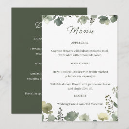 Olive Floral Wedding Menu