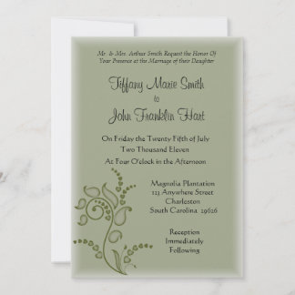 Olive Flower Wedding Uitnodigingen